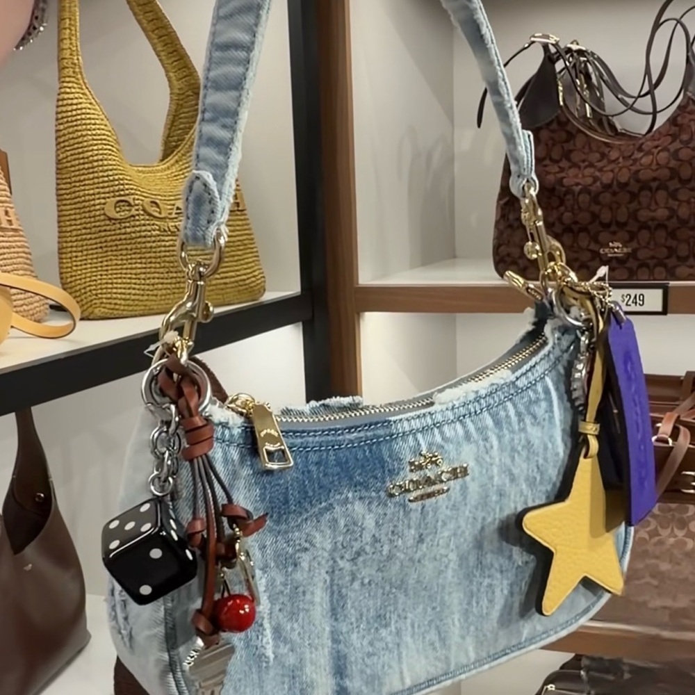 Coach Loved Distressed Denim Teri Shoulder Bag - Picture 5 of 6
